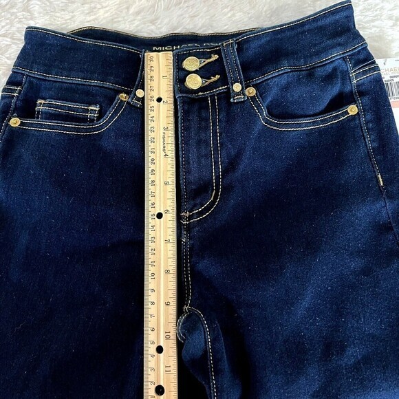 Michael‎ Kors High Waist Basics Straight Jeans Women's Size 2 Overdyed Indigo - Picture 14 of 15